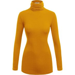 Lock and Love Women's Lightweight Long Sleeve Cozy Stylilsh Turtleneck Top Pullover Sweater