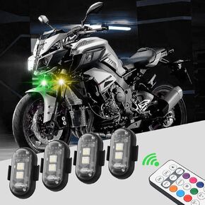 أضواء طائرة RGB مع التحكم عن بُعد ، ضوء تحذير لاسلكي 8 ألوان LED LED متعددة الأزياء للطائرات ، دراجة نارية ، شاحنة ، سيارة ، قارب ، دراجة (4 مساءً)
