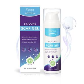 Silicone Scar Gel Scar Cream, Treats Old and New Scars, Stretch Marks Removal Formula Helps from Surgical, Burns, Acne Scar Treatment with Advanced Scar Gel, 1.7 oz (50ml)
