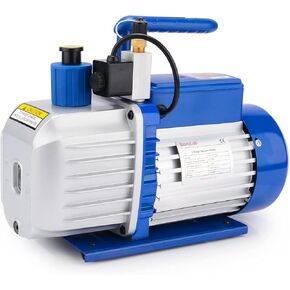stonylab 3 CFM Single Stage Rotary Vane Vacuum Pump with Solenoid Valve for HVAC AC Refrigerant