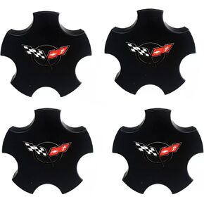 4 CAP PCS Deal 2000-2004 C5 Corvette Z06 C5 Flag Wheel Center Center (Chrome Red)