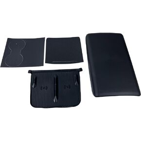 مجموعة غلاف واقي وحدة التحكم المركزية 3pc متوافقة مع Tesla Model 3 Model Y 2021-2024 TPE Cover Cover Cover Center Cover Cover Cover Wireless Charger Mat (White)