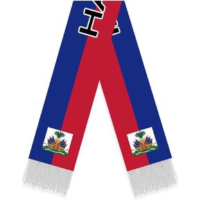 Haiti Flag Scarf, 5FT Long Haitian Velvet Shawl,150×18cm Decor For Sport Parade Graduation Banner