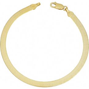 Kooljewelry 10K الذهب الأصفر 4.5 مم سوار متعرجة (7.5 بوصة)