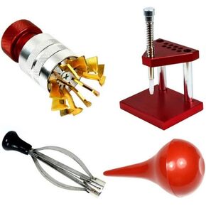 Acxico 1Set Watch Repair Tool Kit Crystal Remover/Fitter Hand Presser Lifter Puller Plunger Remover Hand Fitter Set for Watch Repair Tools