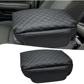 Center Console Cover Compatible with Jeep Wrangler JL 2018-2025 & Gladiator JT 2020-2025 Accessories, Console Armrest Cover, Leather Arm Rest Covering, Black