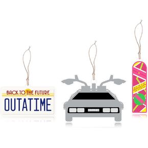 Back to the Future Outatime Air Freshener | Back to the Future Collectibles Gift Ideas | Back to the Future Hoverboard | DeLorean DMC-12 Car Air Freshner | 3/Set | Officially Licensed