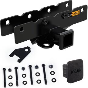 LOCAME 2" Heavy Duty Rear Towing Trailer Hitch Receiver W/Cover Compatible with 2018-2023 Jeep Wrangler JL JLU 2 Door & 4 Door (Not fit with JK Models), Black, LC0030