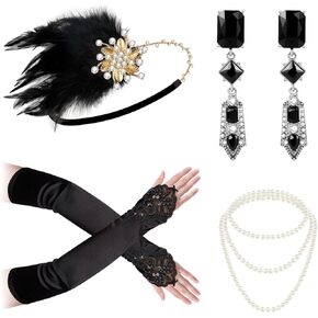 في عشرينيات القرن العشرين ، تم تعيين إكسسوارات الأزياء للنساء ، وملحقات Great Gatsby Costume Roaring 20s مع رأسها