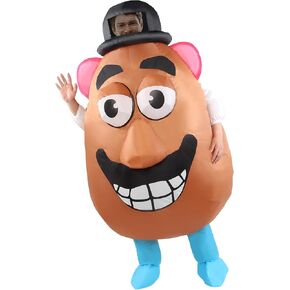 Halloween Potato Inflatable Costume Adult Cosplay Blow up Costume Outfit Full Body for Christmas Birthday Party