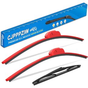 Windshield Wipers-13 Inch+13 Inch+17 Inch Replacement for 1999 2000 2001 2002 2003 2004 2005 2006 Jeep Wrangler Wiper Blades for My Car,Quality Front Pink Windshield Wiper Blades(Set of 3)
