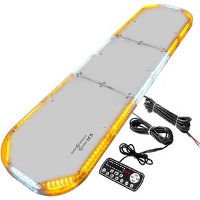 ASPL 204LED Rooftop Low Profile Emergency Strobe Light Bar 46" Warning Flashing Security Hazard Traffic Advisor/Controller/29 Patterns/Take Down & Alley Lights for Truck Construction Vehicle (Amber)