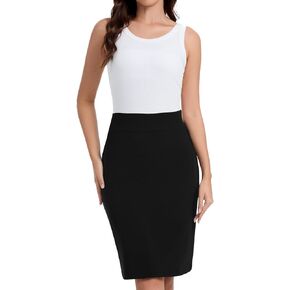 Women's Classic Fit Straight Pencil Skirt Stretch High Waist Knee OL Skirt