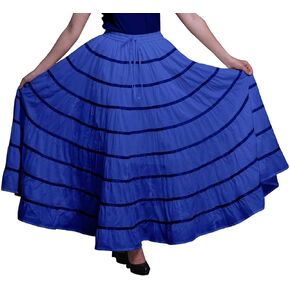 Solid Long Maxi Cotton Beach Wear Skirt for Women Elastic Waist Skirt Summer Wear