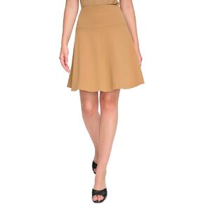 Calvin Klein النسائية الصغيرة Scuba Crepe A-Line Skirt (الأمتعة ، 2p)
