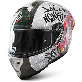 Full Face Motorcycle Helmet Motorbike Helmet with Tail Wing Noise Reduction with Anti-Fog Pin Visor for Adults Men Women DOT Approved (Star Black, Large)