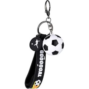 Soccer Keychain Soccer Gifts Key Chain, Football Inspirational Keyring Sports Fan Silicone Key Rings Football Key Chains, Sports Ball Car Keyrings Cute Soccer Ball Keyring Party Favor Gifts for Keys