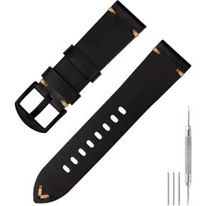 Leather Watch Band 20mm 22mm - Fast Release Old Fashioned Genuine Watch Strap for Men & Women, Top Grain Leather in Saudi Arabia