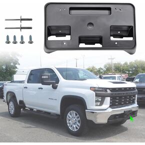 إطار لوحة الترخيص الأمامي لـ Chevy Silverado 2500 3500 HD 2020 2021 2022 2023 Pront Pumper Plate Bracket Bracket Replace # GM1068212 84186106