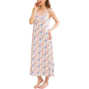 Bamboo Viscose Women's Nightgowns Sleeveless Spaghetti Straps Women's Sleepwear