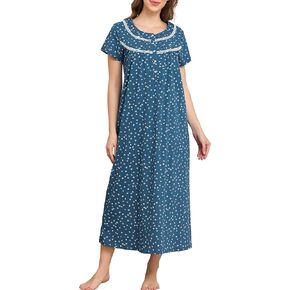 Izzy + Tooby Lightgowns for Women Contton Cotton Dress Dress Soft Short Sleeve Ladies