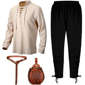 XTINMEE 4 PCS HALLOWEEN MEN RENAISSANCE COSTOME