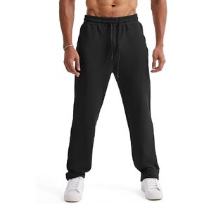 Ouber Men's Loose-Fit Gym Sweatpants Workout Joggers Open Bottom Pants with Pockets in Kuwait