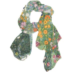Scarfs for Women Gustav Klimt Flower Garden Lightweight Sunscreen Shawl Head Wraps
