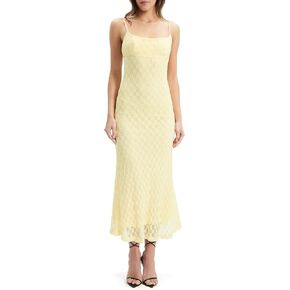 Women's Adoni Mesh Midi Dress, Canary Yellow, 10