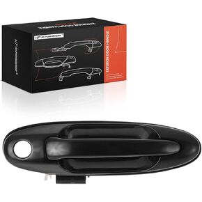 A-Premium الأمامية الأمامية مقبض الباب الخارجي الجانبي مع ثقب المفتاح متوافق مع Toyota Tundra 2004-2006 Crew Cab Pickup ، Sequoia 2001-2007 ، Smooth Black ، استبدل# 69220-34050-C0