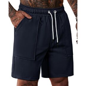 Men's Sweat Shorts Gym Casual Stretch Waist 6'' Inseam Athletic Running Shorts with Pockets (S-3XL)