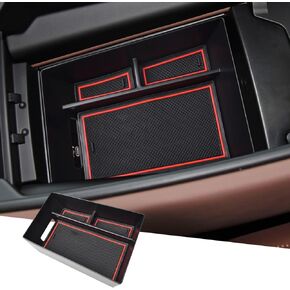 Center Console Organizer Compatible with BMW X5 G05/ X7 G07 2019-2024 2025 2026, X6 G06 2020-2026 Accessories, Armrest Storage Box Middle Console Insert Tray Secondary Compartment, Black Mat