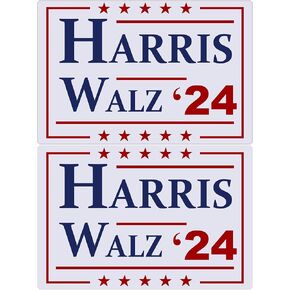 2 Pack Harris Walz 2024 Magnets Kamala Harris Tim Walz Waltz for President VP Car Magnet Vinyl Coat of Arms Auto Bumper Magnet Stickers Fade Proof Waterproof Outdoor Indoor