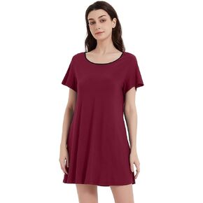 Nightgowns for Women Soft Short Sleeve Sleepwear Sleep Shirts Cool Nightwear Viscose from Bamboo S-XXL