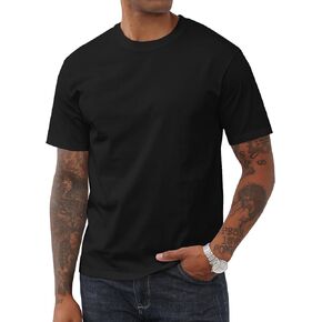 MorwenVeo Men's Heavyweight Cotton T-Shirts Crewneck Short Sleeve Casual Summer Shirts Athletic Workout Basic Tee