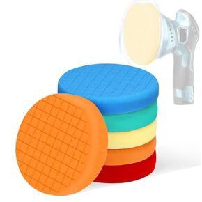 6 Inch Foam Polishing Pads for Car Detailing - High-Density Buffing Pads for Waxing, Polishing, andGlazing - Auto Detailing Pads for Dual Action & Rotary Polishers - 5PCS Set Washable