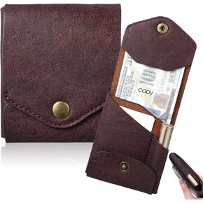 The Conan Wallet Multifunctional Compact Wallet for Men, Slim Minimalist Bifold Wallet with Pen Slot, Portable Handmade Leather Flat Banknote Storage for Daily or Travel