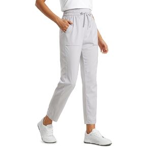 CRZ YOGA Lightweight Ankle Pants for Women 7/8 Casual Lounge Travel Work Trousers with Pockets
