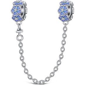 KEQ 925 Silver Flower Charms for Bracelets Necklace DIY Cherry Blossom Lily Lotus Dangle Charms for Women Wife Mom Couple bbf Birthday Gift