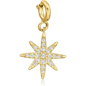 Ross-Simons 0.10 ct. t.w. CZ North Star Charm in 18kt Gold Over Sterling