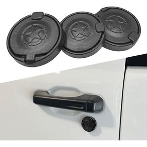 Keyhole Covers Security Door Lock Key Hole Protection Trim for Jeep Wrangler JK JKU JL JLU TJ Gladiator JT 2018 2019 2020 2021 2022 2023 2024 2025 Exterior Accessories (Star Pattern)