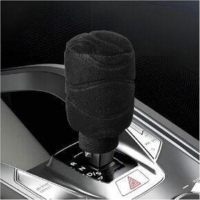 Car Gear Shift Knob Cover, Universal Automotive Gear Lever Handle Protector Cover, Vehicle Stick Shifter Cover Car Interior Decoration Accessories for Most Cars, SUVs, Trucks (Black)