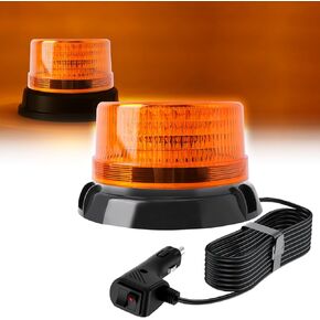 LED Strobe Light, Emergency Flashing Warning, Warning Safety Flashing Strobe Lights with Magnetic and 10 ft Straight Cord for Vehicle Truck Tractor Golf Carts UTV Car Bus,12V-24V