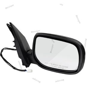 Passenger Side Mirror Assembly Compatible with Toyota Corolla 2009-2013 Non-heated Power Adjustable Glass Replace 8790802B50, TO1321249, TO1321260, 128-50262BR Black (3Pin Right)