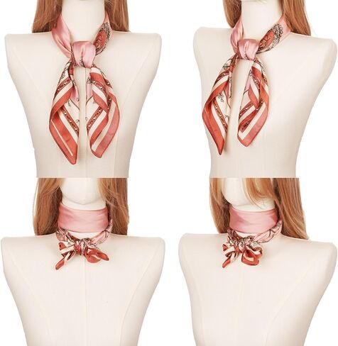 27.5" Satin Scarf - Silk Like Medium Square Neckerchief Scarf for Women | Silky Head Scarf Bandanas Lightweight in Kuwait