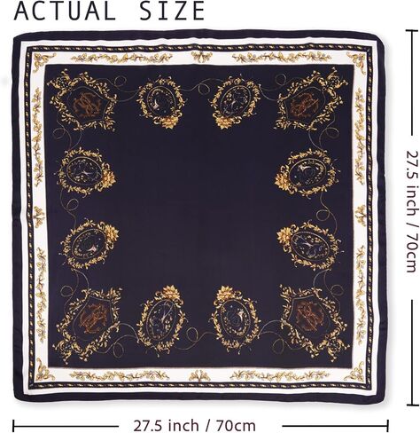 27.5" Satin Scarf - Silk Like Medium Square Neckerchief Scarf for Women | Silky Head Scarf Bandanas Lightweight in Kuwait
