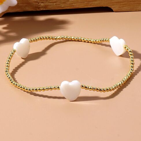 Gold Beaded Friendship Bracelets for Women, Boho Handmade Stackable Adjustable Bead Ball stretch Bracelet Summer Beach Jewelry Gift. in Saudi Arabia