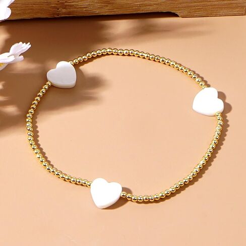 Gold Beaded Friendship Bracelets for Women, Boho Handmade Stackable Adjustable Bead Ball stretch Bracelet Summer Beach Jewelry Gift. in Saudi Arabia