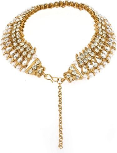 Efulgenz Indian Bridal Gold Tone Anklets for Women Indian Bollywood Anklet Crystal Rhinestone Faux Kundan Pearl Wedding Bridal Anklet Set Bracelet Payal Foot Jewelry in Saudi Arabia