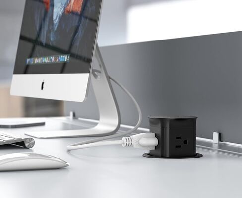 Pop up Outlet for Countertop,3-1/8 inch Hole Desk Grommet Power Station,20W USB C Fast Charging,8 Outlets 4-USB,Kitchen Island Pop Up Electrical Outlet,Office Power Supply,Black in Kuwait